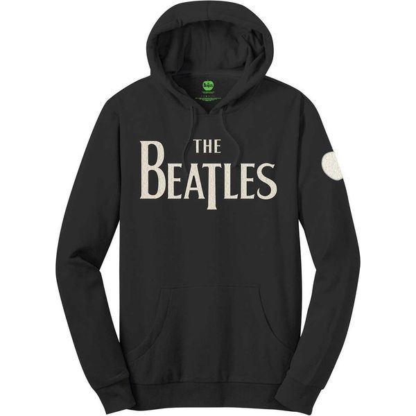 The Beatles - Felpa Con Cappuccio Logo Per Uomo/Donna Unisex RO616 (L) (Nero)-image