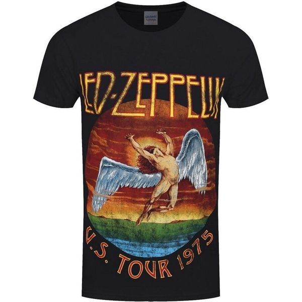 Led Zeppelin - Maglietta "Usa Tour '75"" Per Uomo/Donna Unisex RO930 (S) (Nero)"-image