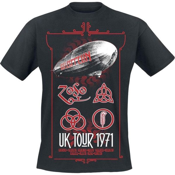 Led Zeppelin - Maglietta "Uk Tour '71"" Per Uomo/Donna Unisex RO927 (M) (Nero)"-image