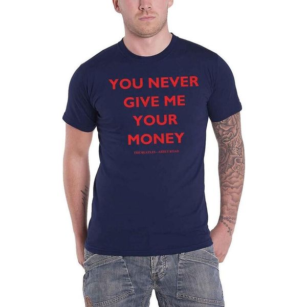 The Beatles - Maglietta "You Never Give Me Your Money"" Per Uomo/Donna Unisex RO985 (L) (Blu Navy)"-image