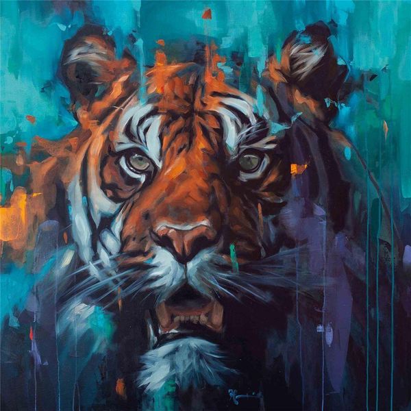 Frank Pretorius - Leinwanddruck "Rinsi The Almighty"" PM6263 (60 Cm X 60 Cm) (Blau/Braun)"-image