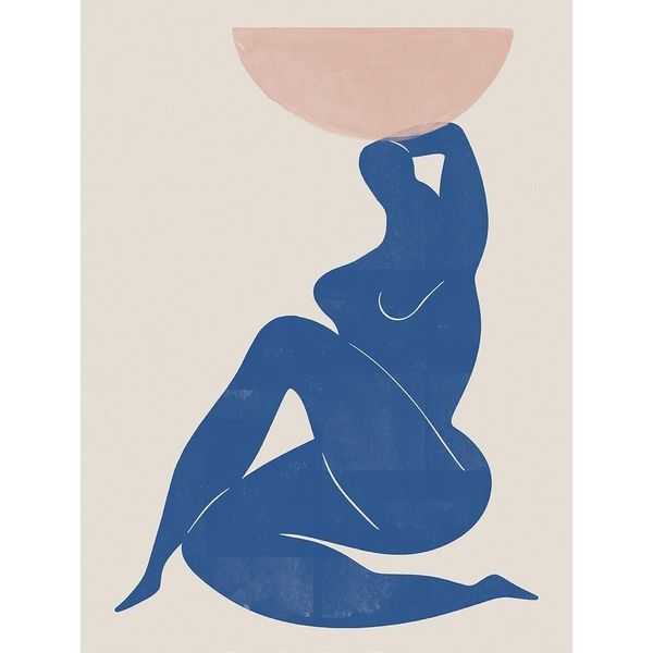 Pyramid International - Vaso Stampato Con Figura Femminile PM6233 (50 Cm X 40 Cm) (Blu Navy/Crema)-image