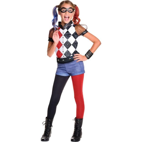 Dc Super Hero Girls - Costume "Deluxe"" '' Harley Quinn'' - Bambini BN5456 (L) (Rosso/Nero/Bianco)"-image