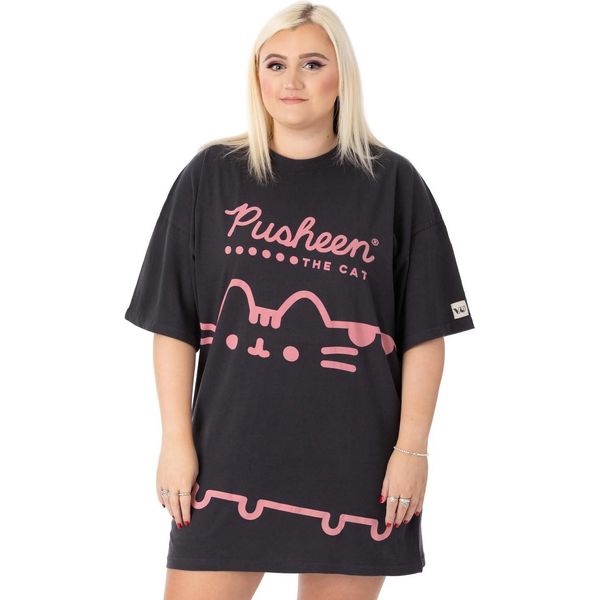Pusheen - Abito In T-Shirt Da Donna NS6943 (L) (Antracite/Rosa)-image