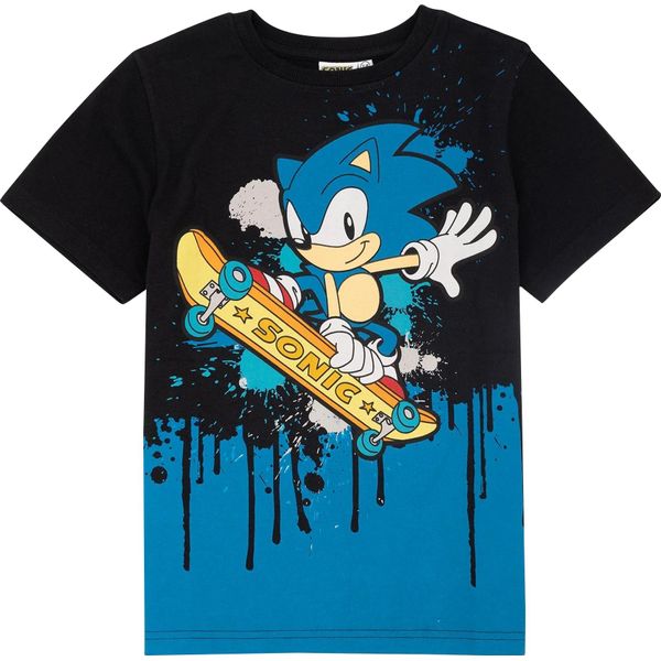 Sonic The Hedgehog - Maglietta Per Bambini NS6926 (122) (Nero/Blu)-image