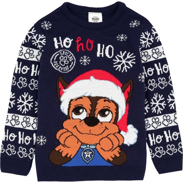 Paw Patrol - Maglia Per Bambini - Design Natalizio NS6949 (104) (Blu Navy)-image