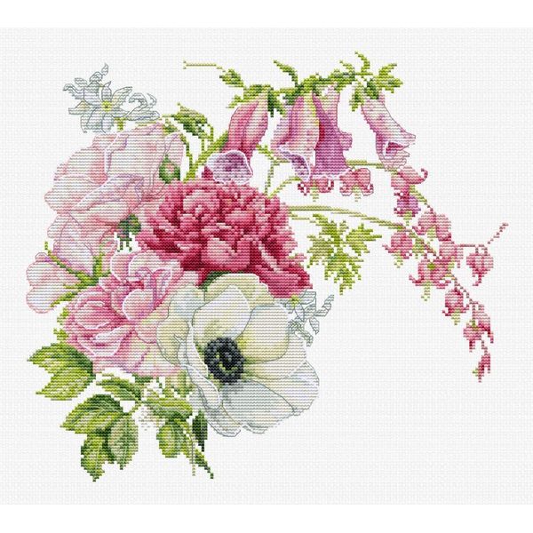 Luca-S Set Per Punto Croce "Bouquet Di Primavera"", Schema Contato, 25X23Cm"-image
