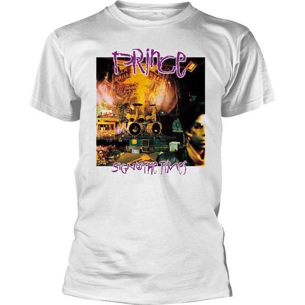 Prince - Maglietta "Sign O' The Times"" Uomo/Donna Unisex PH1401 (Xxl) (Bianco)"-image