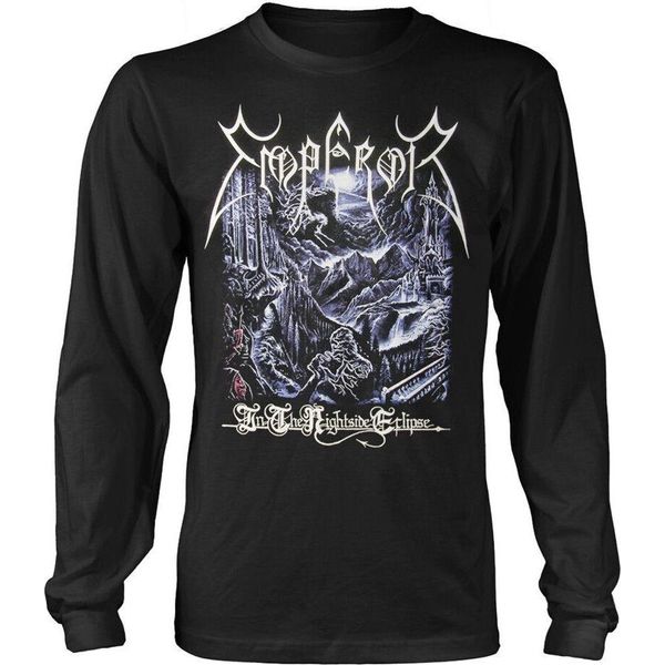 Emperor - Maglietta "In The Nightside Eclipse"" Uomo/Donna Unisex Manica Lunga PH1254 (L) (Nero)"-image