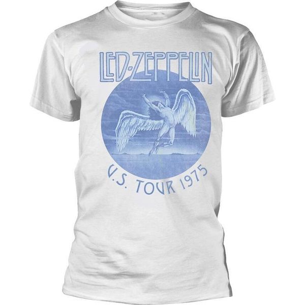Led Zeppelin - Maglietta "Tour '75"" Per Uomo/Donna Unisex PH2705 (S) (Bianco)"-image