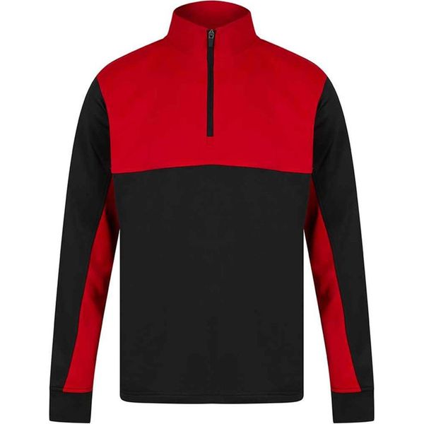 Finden & Hales - Top In Pile Con Zip Corta Per Bambini PC4714 (158) (Nero/Rosso)-image