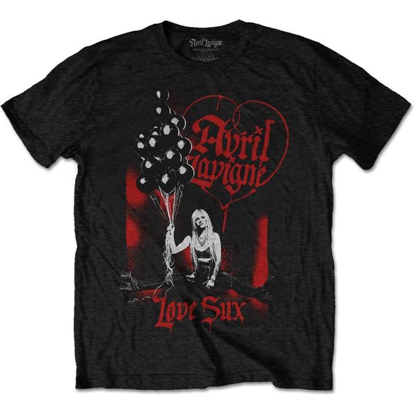 Avril Lavigne - Maglietta "Love Sux"" Per Uomo/Donna Unisex RO5091 (M) (Nero)"-image