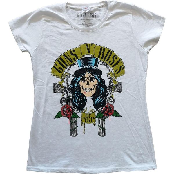 Guns N Roses - Maglietta "Slash '85"" Da Donna RO2924 (Xl) (Bianco)"-image