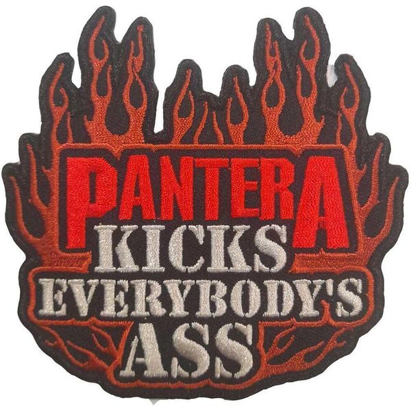 Pantera - Toppa Da Stirare "Kicks Everybody's Ass"" - Cotone RO3131 (Taglia Unica) (Nero/Rosso)"-image