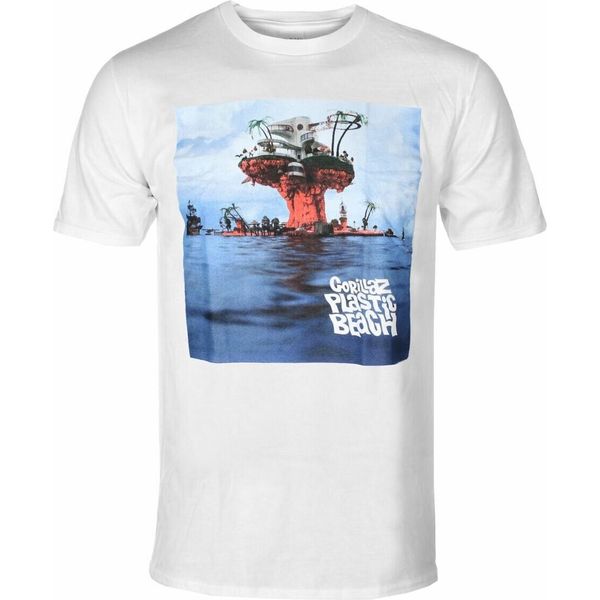 Gorillaz - Maglietta "Plastic Beach"" Per Uomo/Donna Unisex RO2910 (Xl) (Bianco)"-image