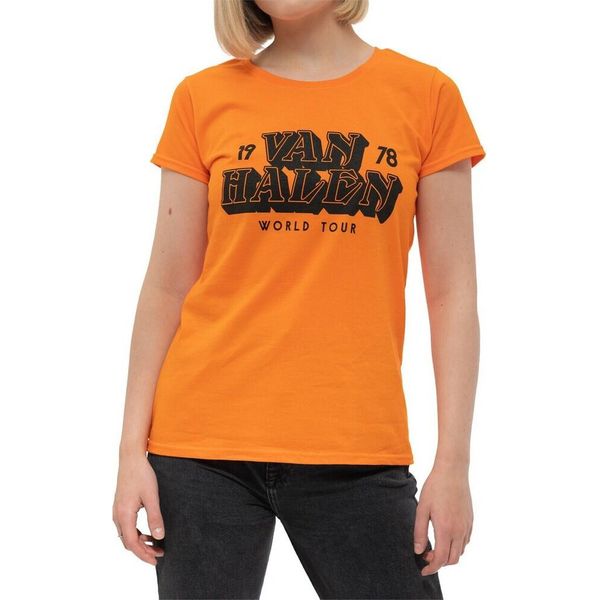 Van Halen - Maglietta "World Tour '78"" Da Donna RO3018 (S) (Arancione)"-image