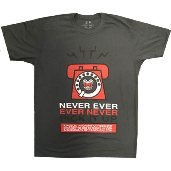Radiohead - Maglietta "Never Pick It Up"" Per Uomo/Donna Unisex RO3163 (L) (Antracite)"-image