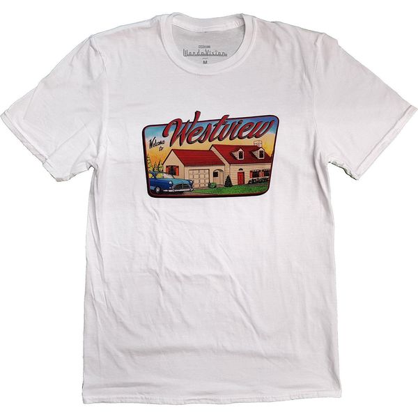 Wandavision - Maglietta "Westview"" Uomo/Donna Unisex RO3165 (S) (Bianco)"-image