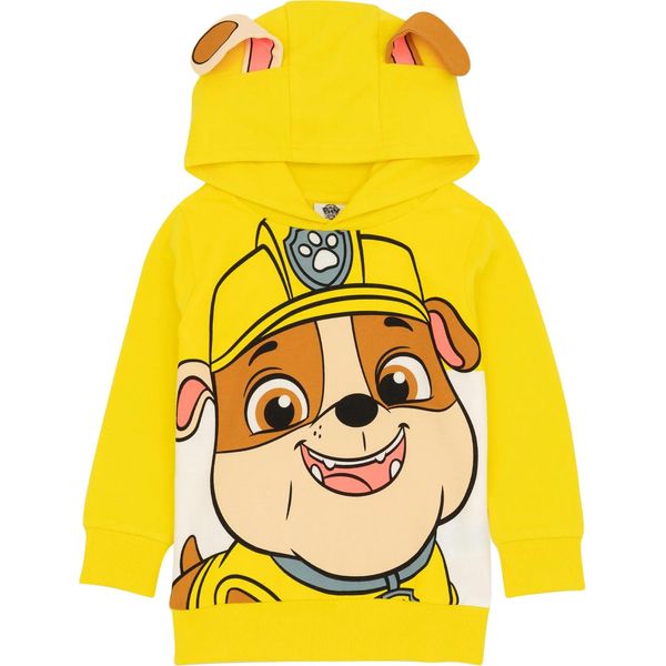 Paw Patrol - Maglia Con Cappuccio E Orecchie 3D Per Bambini NS6996 (122) (Giallo/Bruno)-image