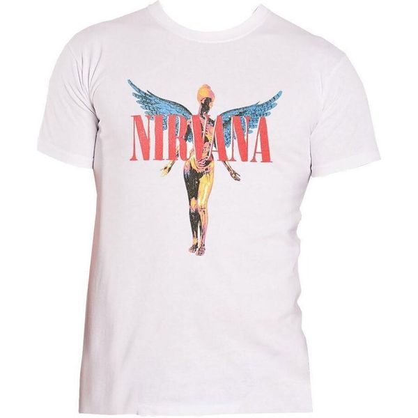 Nirvana - Maglietta "Angelic"" Per Uomo/Donna Unisex RO3108 (Xl) (Bianco)"-image