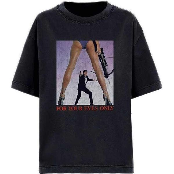 James Bond - Maglietta "Solo Per I Tuoi Occhi"" Per Uomo/Donna Unisex RO3357 (Xl) (Nero)"-image