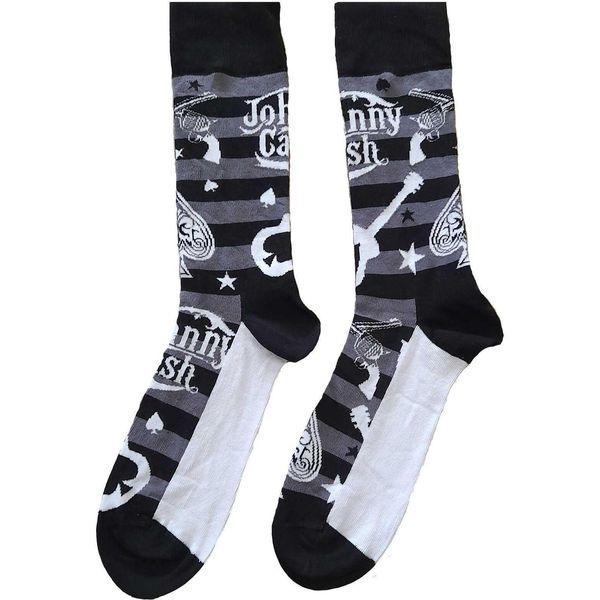 Johnny Cash - Calze Alla Caviglia Per Uomo/Donna Unisex RO3467 (40,5 Eu - 45,5 Eu) (Nero/Bianco/Grigio)-image