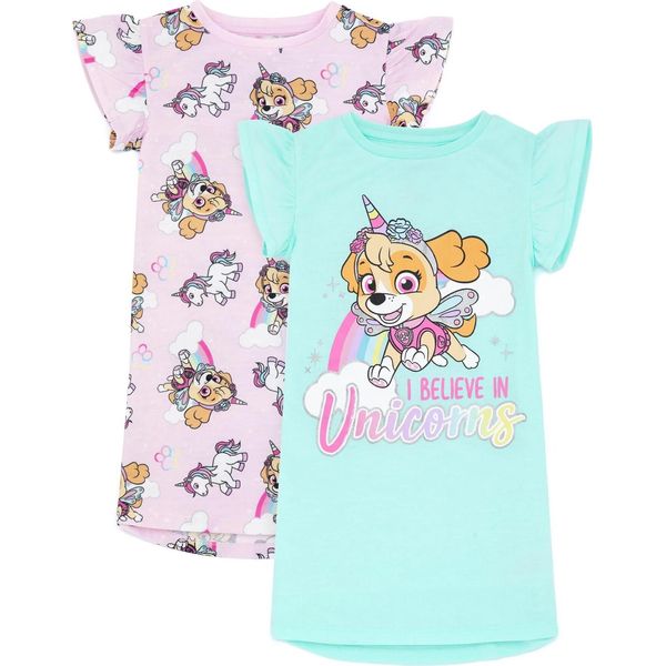 Paw Patrol - Camicia Da Notte Per Bambine (Confezione Da 2) NS7089 (98) (Rosa/Blu)-image