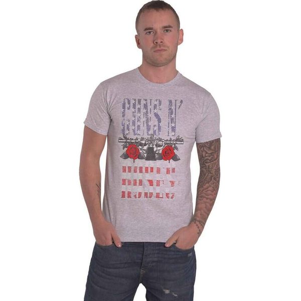Guns N Roses - Maglietta Logo Per Uomo/Donna Unisex RO3464 (Xl) (Grigio Screziato)-image