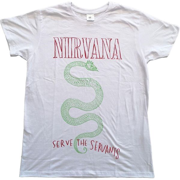 Nirvana - Maglietta "Serve The Servants"" Per Uomo/Donna Unisex RO3868 (L) (Bianco)"-image