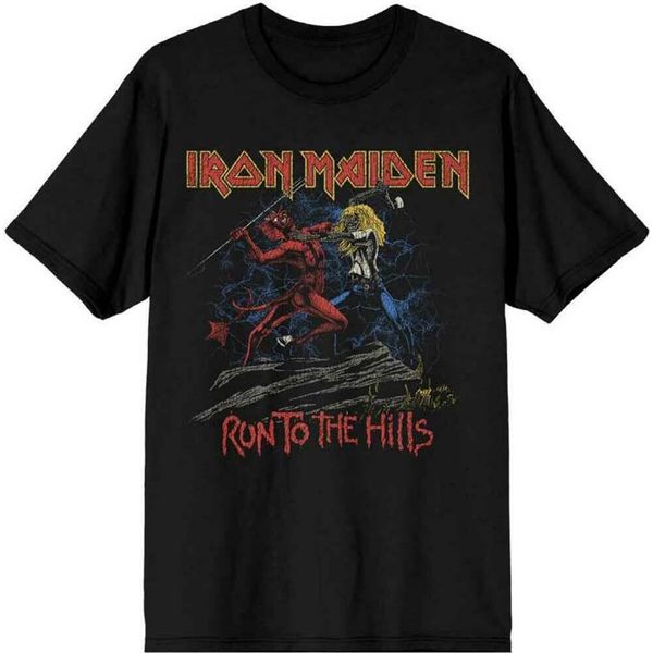 Iron Maiden - Maglietta "Number Of The Beast Run To The Hills"" Per Uomo/Donna Unisex RO3638 (Xxl) (Nero)"-image
