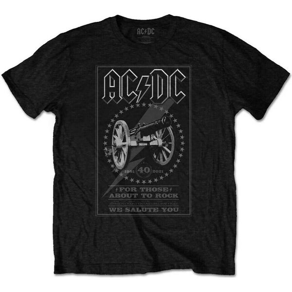Ac/Dc - Maglietta "For Those About To Rock 40Th"" Per Bambini/Donne Unisex RO4089 (M) (Schwarz)"-image