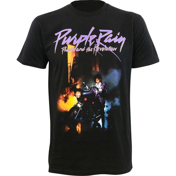 Prince - Maglietta "Purple Rain"" Per Uomo/Donna Unisex RO4108 (3XL) (Nero)"-image