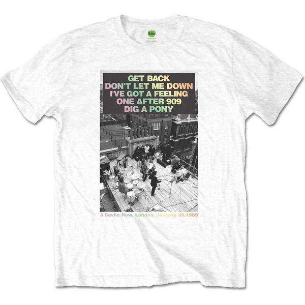 The Beatles - Maglietta "Rooftop Songs"" Per Uomo/Donna Unisex RO4185 (M) (Bianco)"-image