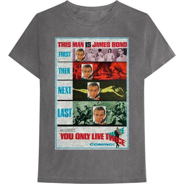 James Bond - Maglietta "Si Vive Solo Due Volte"" Per Uomini/Donne Unisex RO4589 (Xxl) (Anthrazit)"-image
