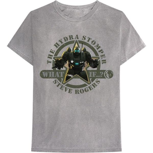Marvel Comics - Maglietta "What If Hydra Stomper"" Uomo/Donna Unisex RO4381 (L) (Grigio)"-image