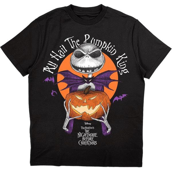 Nightmare Before Christmas - Maglietta "All Hail The Pumpkin King"" Per Bambini/Ragazzi Unisex RO4525 (M) (Schwarz)"-image