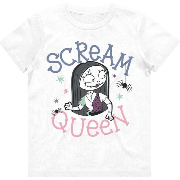 Nightmare Before Christmas - Maglietta "Scream Queen"" Per Bambina RO4660 (128) (Bianco)"-image