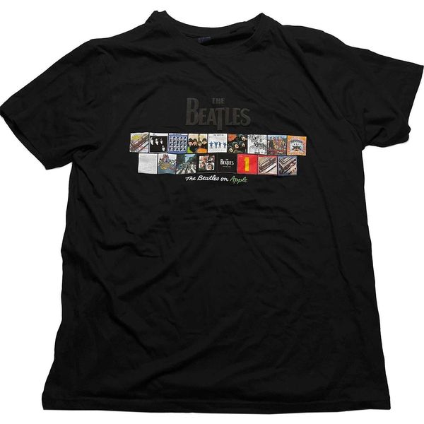 The Beatles - Maglietta "Albums On Apple"" Per Bambini/Donne Unisex RO4661 (M) (Schwarz)"-image