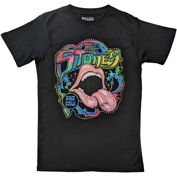The Rolling Stones - Maglietta Logo "Some Girls"" Per Uomo/Donna Unisex RO5608 (Xl) (Nero Sbiadito)"-image