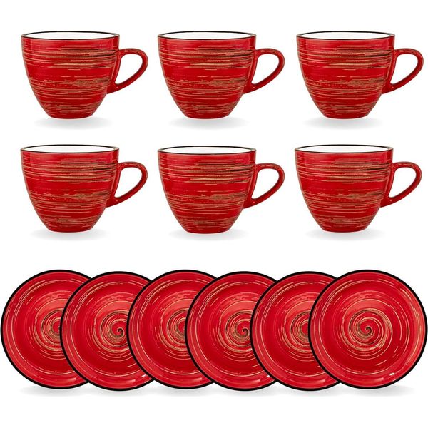 Set Di Tazze E Piattini Wilmax, 6 Pezzi, Collezione Colourboom WL-669233/AB6-image
