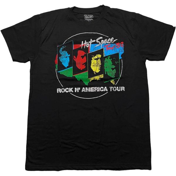 Queen - Maglietta "Hot Space Tour '82"" Per Uomo/Donna Unisex RO5630 (L) (Nero)"-image