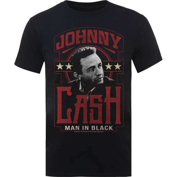 Johnny Cash - Maglietta "Man In Black"" Da Donna RO1316 (L) (Nero)"-image