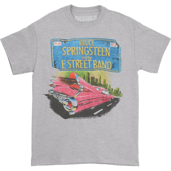 Bruce Springsteen - Maglietta "Pink Cadillac"" Per Uomo/Donna Unisex RO2154 (Xxl) (Grigio Screziato)"-image