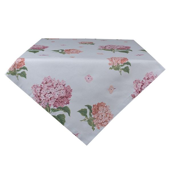 Tovaglia Clayre & Eef 100X100 Cm Blu Rosa Cotone Ortensia-image