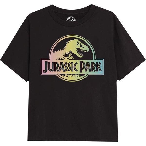 Jurassic Park - Maglietta Logo Per Ragazze TV1918 (128) (Nero)-image