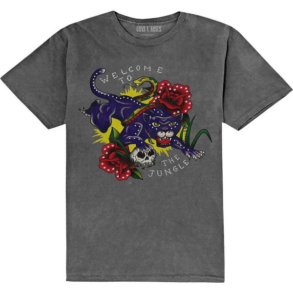 Guns N Roses - Maglietta "Welcome To The Jungle"" Per Uomo/Donna Unisex RO5380 (L) (Grigio)"-image