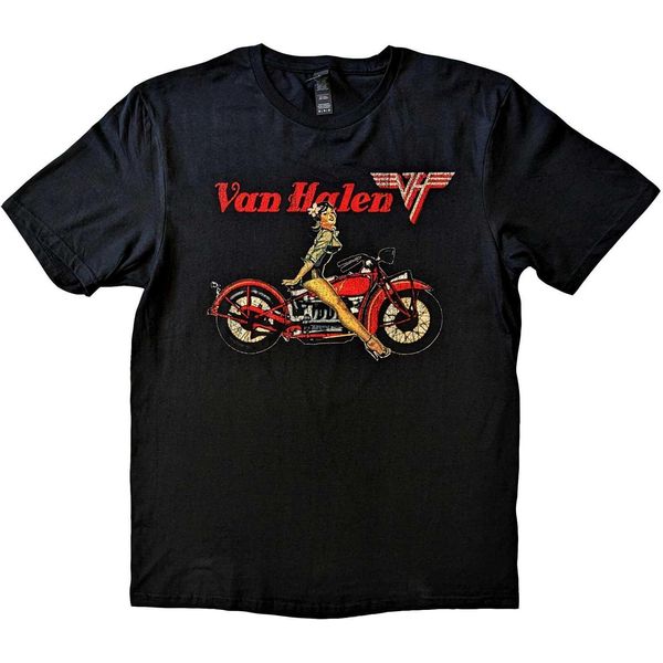 Van Halen - Maglietta "Pinup Motorcycle"" Per Uomo/Donna Unisex RO5387 (Xxl) (Nero)"-image