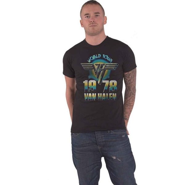 Van Halen - Maglietta "World Tour '78"" Per Uomo/Donna Unisex RO5484 (S) (Nero)"-image