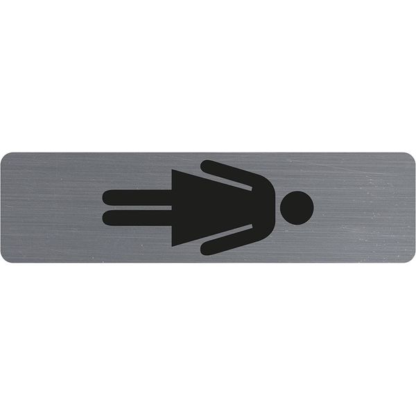 Cartello Informativo Exacompta Autoadesivo In Alluminio Look Ladies 16,5X4,4 Cm Grigio-image