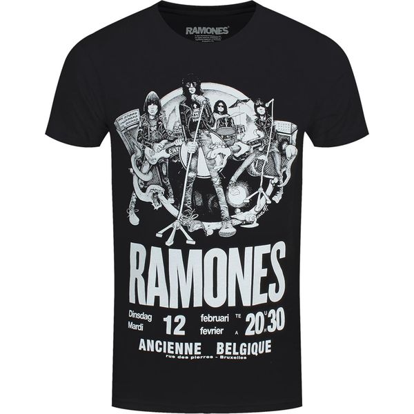 Ramones - Maglietta "Belgique"" Per Uomo/Donna Unisex RO120 (L) (Nero)"-image
